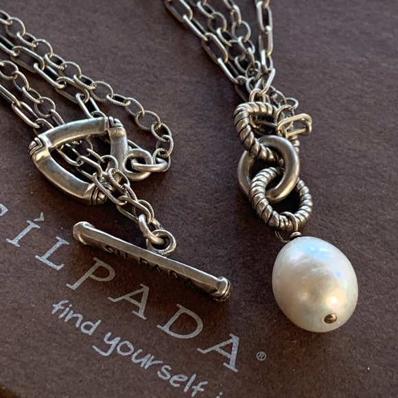 SILPADA Sterling Silver and large Pearl double strand necklace - Picture 5 of 9